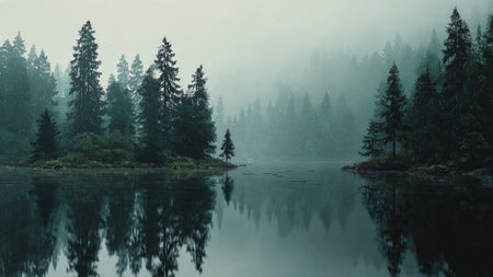 Sunset with golden reflection on water.の写真素材