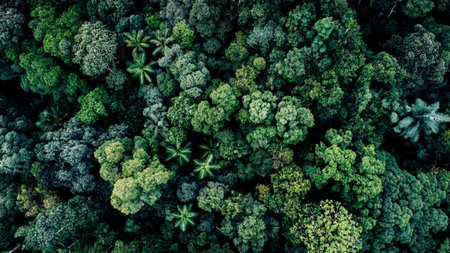 Jungle mist hovers between the water and leaves as the lower portion bursts with deep emerald moss...