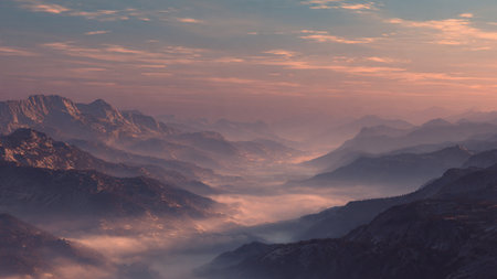African savannah at sunset - Maasai Mara National Park, Kenyaの写真素材