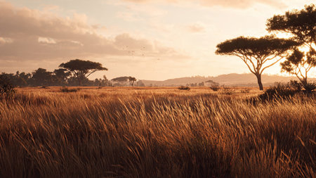 Sunset in the Okavango Delta - Moremi National Park in Botswana