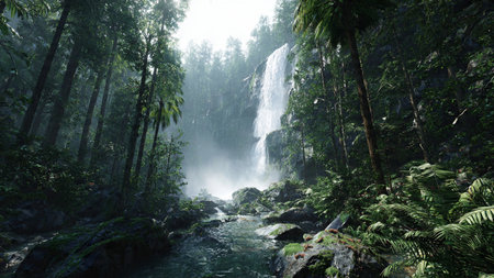 waterfall in the rainforest of Khao Yai National Park, Thailand