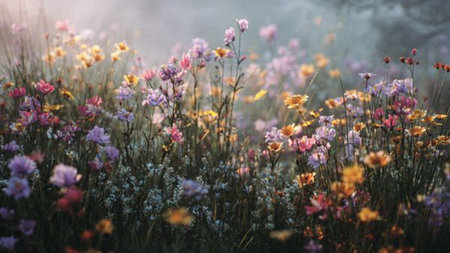 The jungle floor appears rugged with moss and ferns.の写真素材