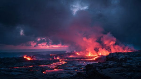 Gentle waves brushing against coral rock formations.の写真素材