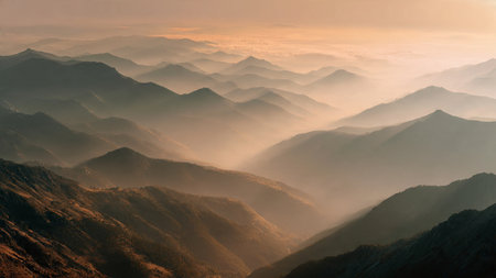 Tall grass swaying softly in a warm summer breeze.の写真素材