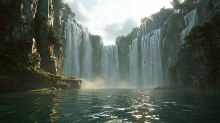A clear forest spring bubbling over smooth stones.