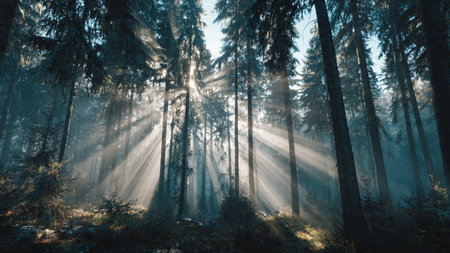 A cozy interior filled with classic novels, pastel blankets, and a warm film-style glow illuminating the Christmas tree.の写真素材