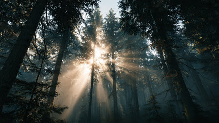 A peaceful waterfall hidden in thick jungle vines.の写真素材