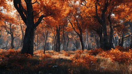 A dreamlike sunset casting purple hues across calm waters.の写真素材