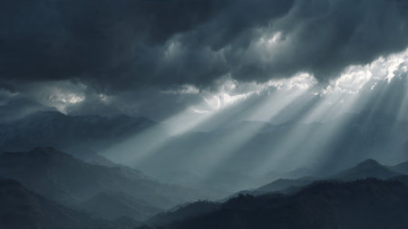 A snowy forest shimmering under pale morning sun.の写真素材