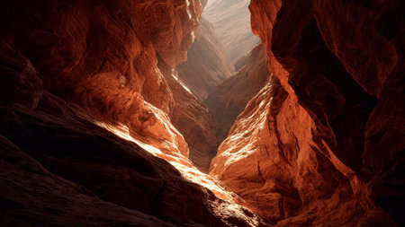 A peaceful beige room with soft lighting illuminating evergreen dの写真素材