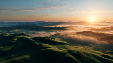 A wide open landscape filled with breathtaking natural beauty.の写真素材