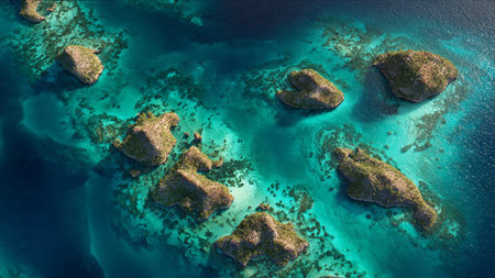 A serene family room with evergreen accents and soft pastel holiday decor.の写真素材