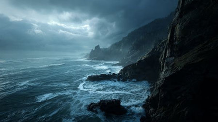 A wide tropical lagoon with crystal-clear water.の写真素材