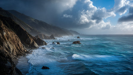 A wide open landscape filled with breathtaking natural beauty.の写真素材