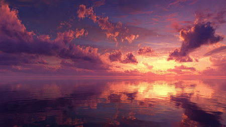 A quiet beach with white sand and gentle waves under a warm golden sky.