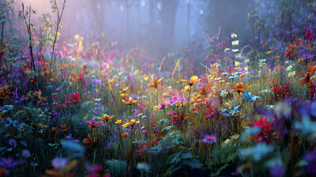 Swirling paint splashes give the jungle canopy a dynamic and lively look.の写真素材