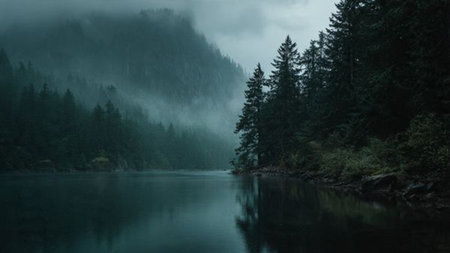 Soft waves crashing on black volcanic sand under dramatic clouds.の写真素材