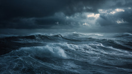 Vertical patterns of water cascade across textured rock and rise toward a vibrant canopy lit by scattered sun rays.の写真素材