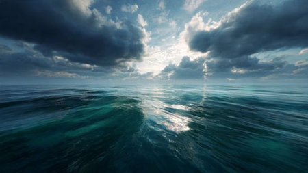 A crystal river winding through colorful autumn forests.の写真素材