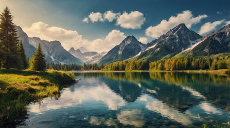 The base stones are drenched in moss, giving a rich green continuity that leads into the waterfall.の写真素材