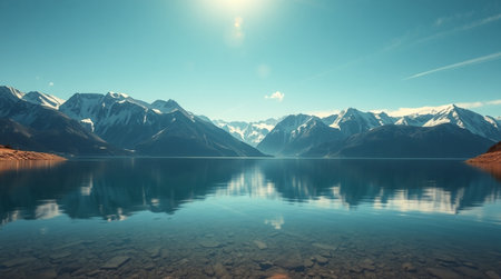 The canopy brims with life, its greens enriched by the turquoise light reflected upward.の写真素材