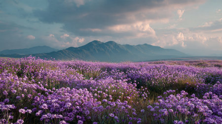Soft mist blurs the boundary between the waterfall and the canopy.の写真素材