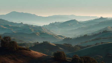 Mist floats upward with gentle, cloud-like softness.の写真素材