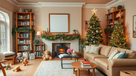 The canopy is painted with expressive strokes in varied green hues.の写真素材