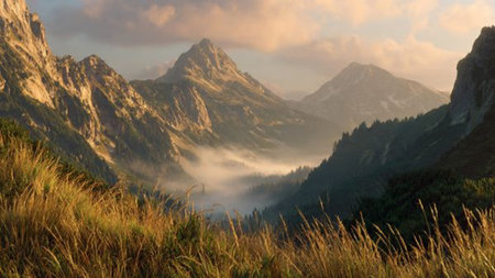The bottom quarter is filled with mossy detail before giving way to the smooth, bright waterfall.の写真素材