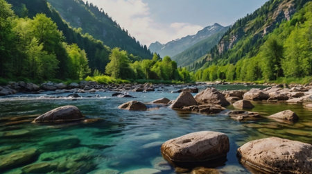 Bright turquoise hues accent the waterの写真素材