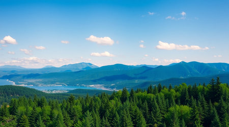 Expressive brushstrokes give texture to the surrounding greenery.の写真素材