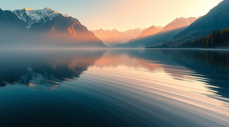 Clouds drifting slowly over bright green valleys.の写真素材
