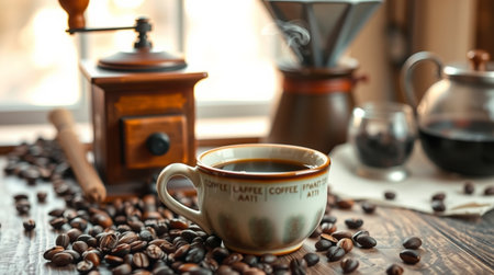 A warm sunset illuminating a small lakeside hut.の写真素材