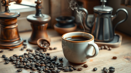 A crystal river winding through colorful autumn forests.の写真素材