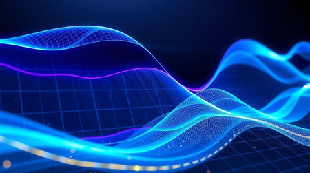 A narrow canyon with light shining through stone walls.の写真素材