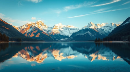 A breezy hilltop overlooking distant blue mountains.の写真素材