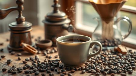 A pristine lake reflecting fluffy white clouds.の写真素材