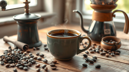 A natural hot spring steaming gently in cold mountain air.の写真素材