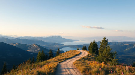 A tranquil bay protected by tall jagged cliffs.の写真素材