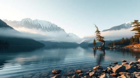 Tall grass swaying softly in a warm summer breeze.の写真素材