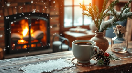 A tranquil bay protected by tall jagged cliffs.の写真素材