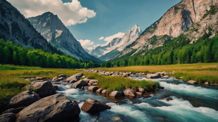 Rolling vineyards under warm countryside sunlight.の写真素材