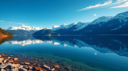 A natural hot spring steaming gently in cold mountain air.の写真素材