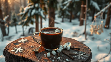A pristine lake reflecting fluffy white clouds.の写真素材