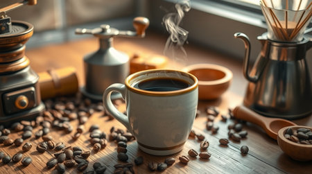 Crystal-clear turquoise water flowing gently through a lush green forest.の写真素材