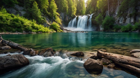 A secluded island with shallow waters.の写真素材