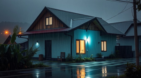 A shining crystal lake perfectly reflecting snowy peaks.の写真素材