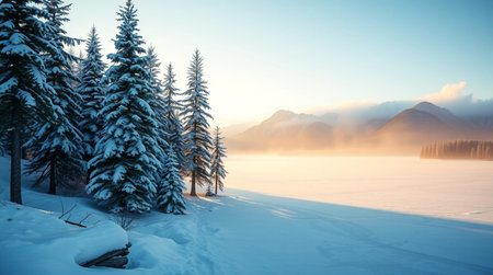 A serene bamboo forest glowing with soft filtered light.の写真素材