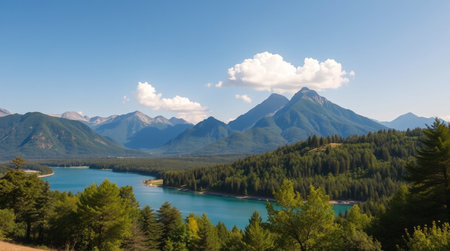 Heavy greens and earthy browns frame the base, while turquoise water drips upward into soft mist.