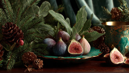 A rushing turquoise waterfall connects the moss-filled ground to a brilliant ceiling of sunlit jungle foliage.の写真素材
